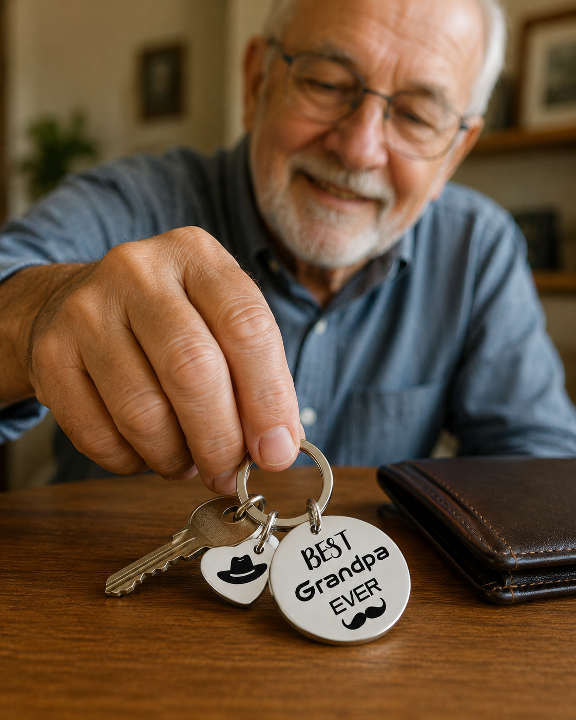 Grandpa Keychain Pendant – Decorative Gift Keychain for Father's Day, Birthdays & Special Occasions