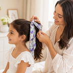 Printed Silk-Feel Neck Scarf – Fashion Hair Scarf & Handbag Ribbon Accessory