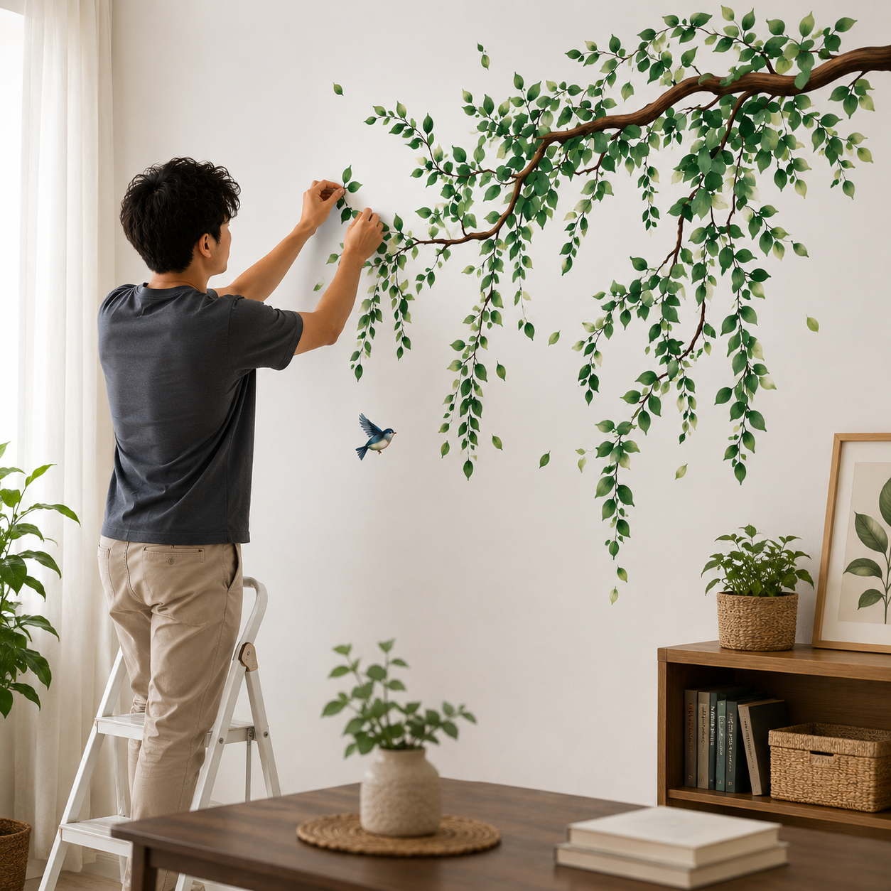 Creative Tree Wall Sticker – Removable Peel & Stick Wall Décor for Living Room & Bedroom