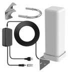 360 Degree Amplified HDTV Outdoor Antenna - UHF/VHF Digital TV Antenna with Signal Filter, Stand and Wall Mount