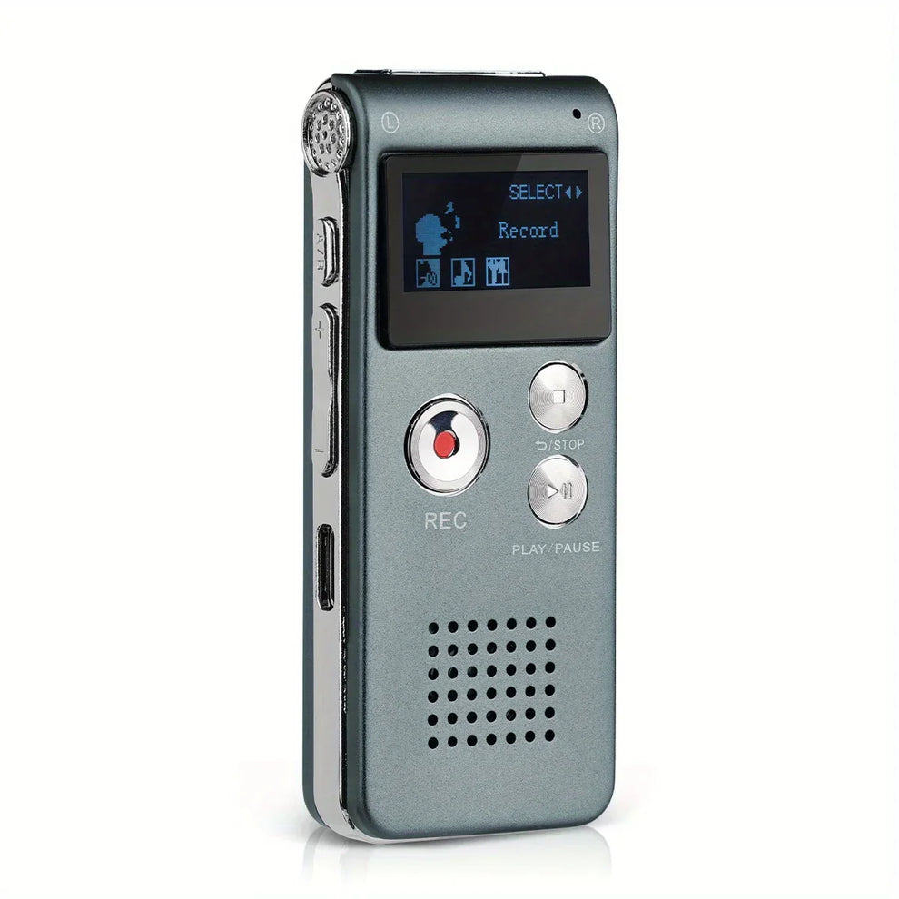 Compact Voice-Activated Digital Voice Recorder - WAV Audio Recording with Built-In Memory and Balanced Playback