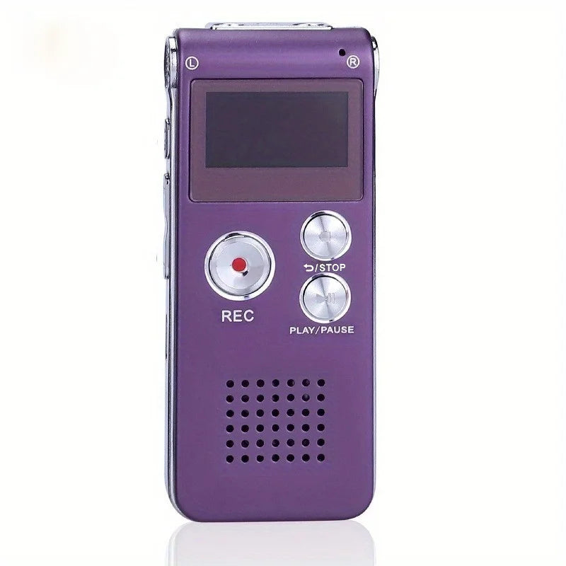 Compact Voice-Activated Digital Voice Recorder - WAV Audio Recording with Built-In Memory and Balanced Playback