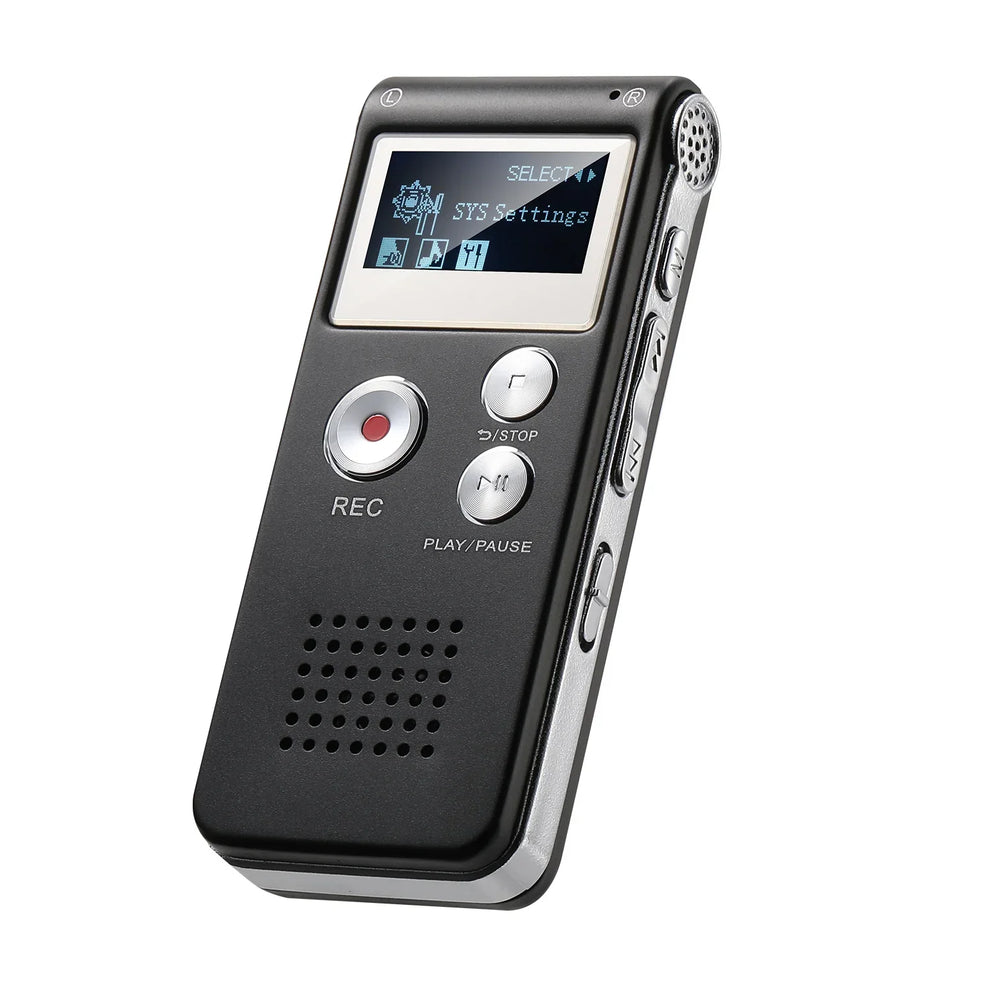 Compact Voice-Activated Digital Voice Recorder - WAV Audio Recording with Built-In Memory and Balanced Playback