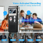 Compact Voice-Activated Digital Voice Recorder - WAV Audio Recording with Built-In Memory and Balanced Playback