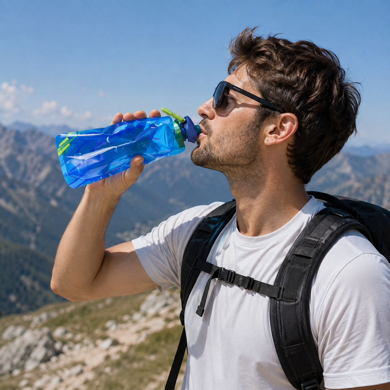 Foldable Reusable Water Bottle – Flexible Travel Bottle for Camping & Outdoor Activities