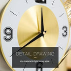 Ginkgo Leaf Metal Wall Clock – Large Decorative Silent Wall Clock for Living Room & Home