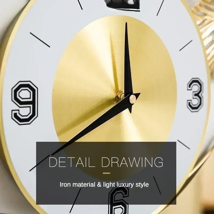 Ginkgo Leaf Metal Wall Clock – Large Decorative Silent Wall Clock for Living Room & Home