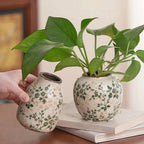 Ceramic Ice Crackle Vase – Decorative Flower Vase for Fresh & Dried Floral Arrangements