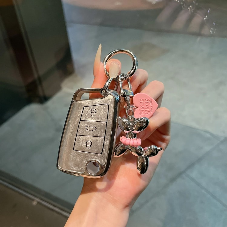 Car Key Case Cover with Keychain – Protective Key Fob Cover for Compatible Vehicle Keys