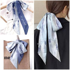 Printed Silk-Feel Neck Scarf – Fashion Hair Scarf & Handbag Ribbon Accessory