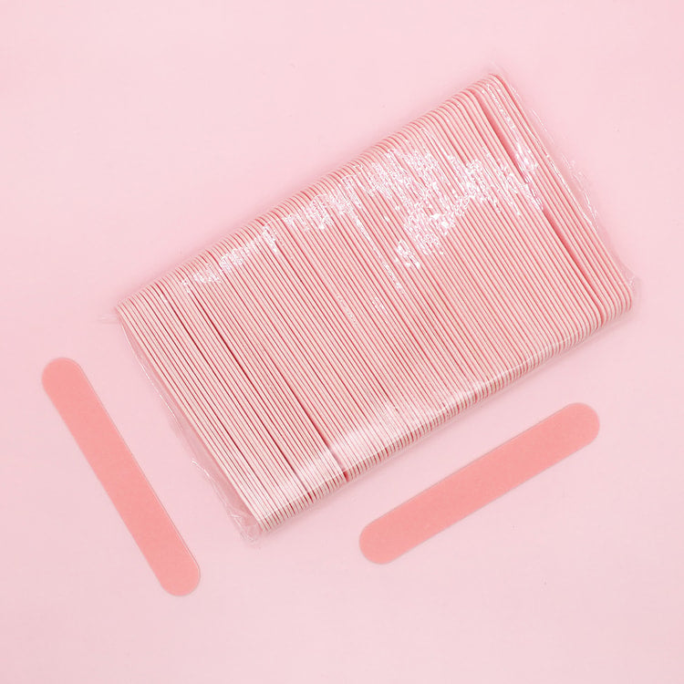 Pink Wooden Nail Files – 8.5 cm Manicure & Pedicure Nail Care Tool (100 Pack)