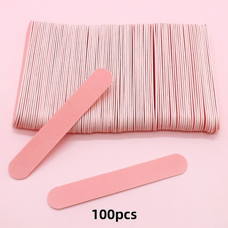Pink Wooden Nail Files – 8.5 cm Manicure & Pedicure Nail Care Tool (100 Pack)