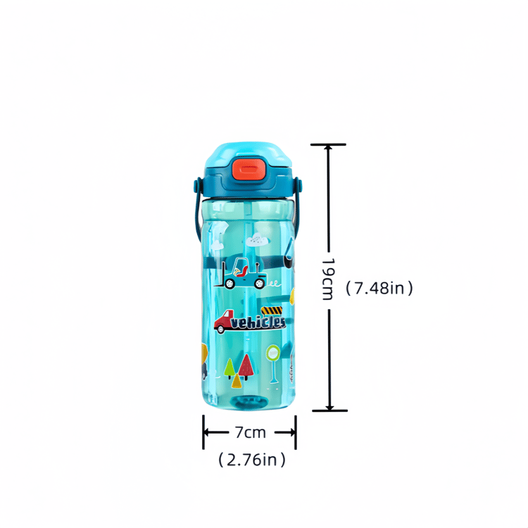 Kids Straw Water Bottle with Handle – Reusable Plastic Drinking Cup for Outdoor & Everyday Use