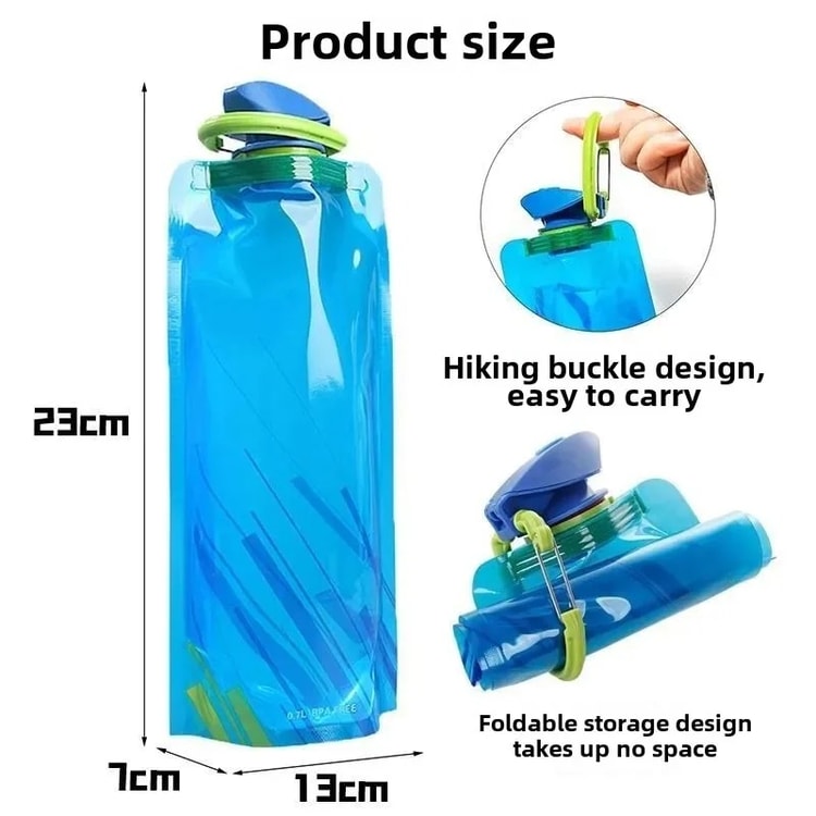 Foldable Reusable Water Bottle – Flexible Travel Bottle for Camping & Outdoor Activities