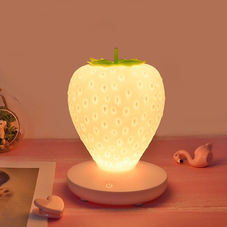 Touch-Sensitive Strawberry Table Lamp – Charming Strawberry Lampshade for Home Decor, Gift Ideas
