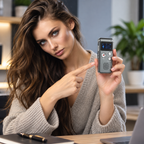 Compact Voice-Activated Digital Voice Recorder - WAV Audio Recording with Built-In Memory and Balanced Playback