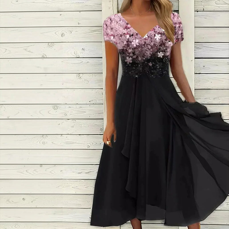 Elegant Chiffon Evening Dress for Women - Flowing Silhouette Formal Party Dress