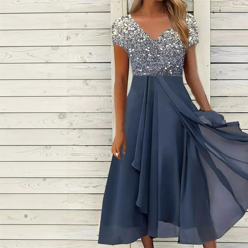 Elegant Chiffon Evening Dress for Women - Flowing Silhouette Formal Party Dress