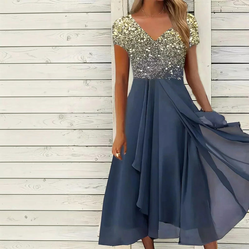 Elegant Chiffon Evening Dress for Women - Flowing Silhouette Formal Party Dress