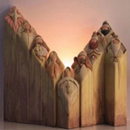 9-Piece Nativity Tree Pillar Statue Set - Resin Christmas Holy Family Figurines with Biblical Verses