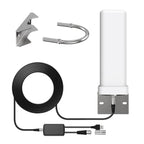360 Degree Amplified HDTV Outdoor Antenna - UHF/VHF Digital TV Antenna with Signal Filter, Stand and Wall Mount